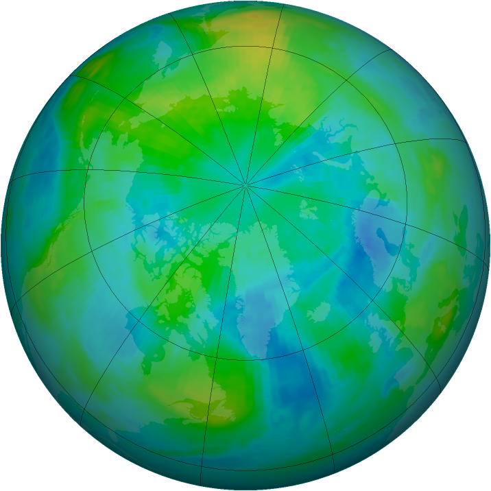 Arctic ozone map for 03 October 1998
